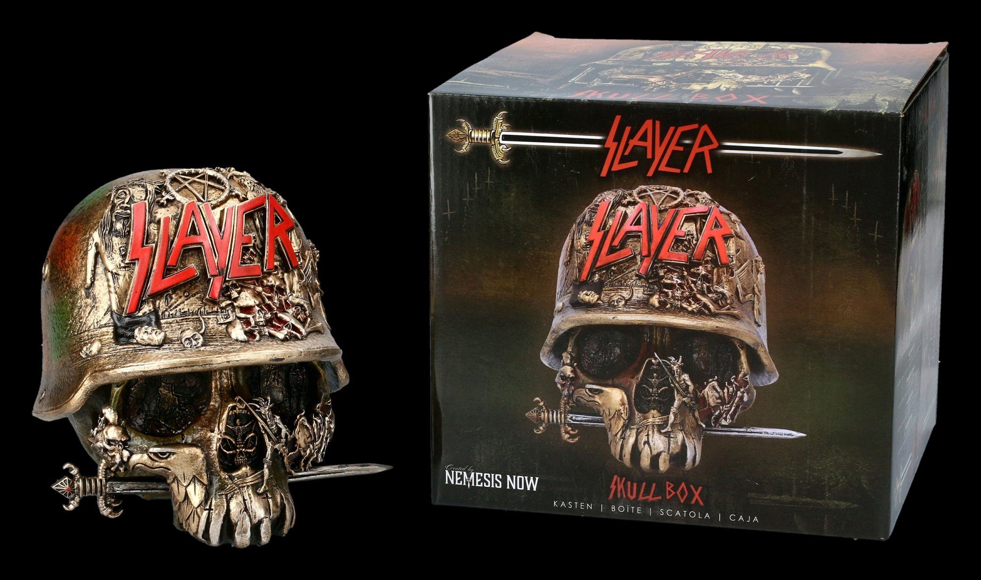 Figuren Shop GmbH Aufbewahrungsdose Schatulle - Slayer Totenkopf - Merchandise Gothic Deko