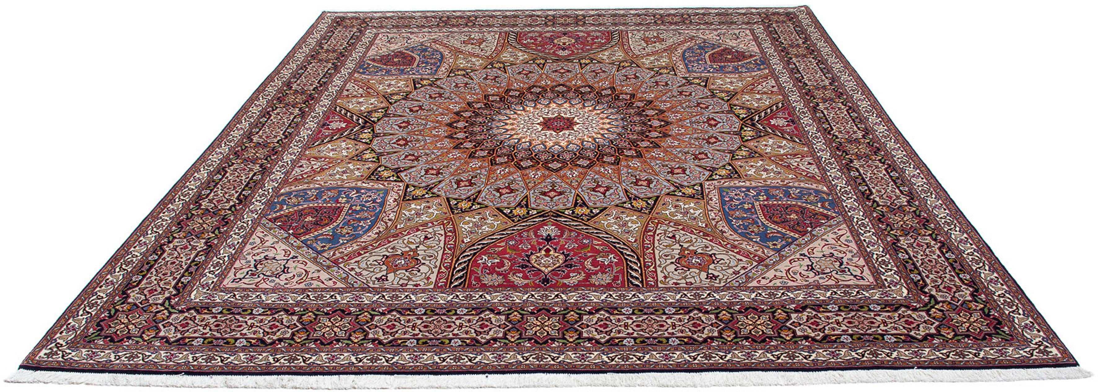 Orientteppich Perser - Täbriz - Royal - 304 x 254 cm - mehrfarbig, morgenland, rechteckig, Höhe: 7 mm, Wohnzimmer, Handgeknüpft, Einzelstück mit Zertifikat