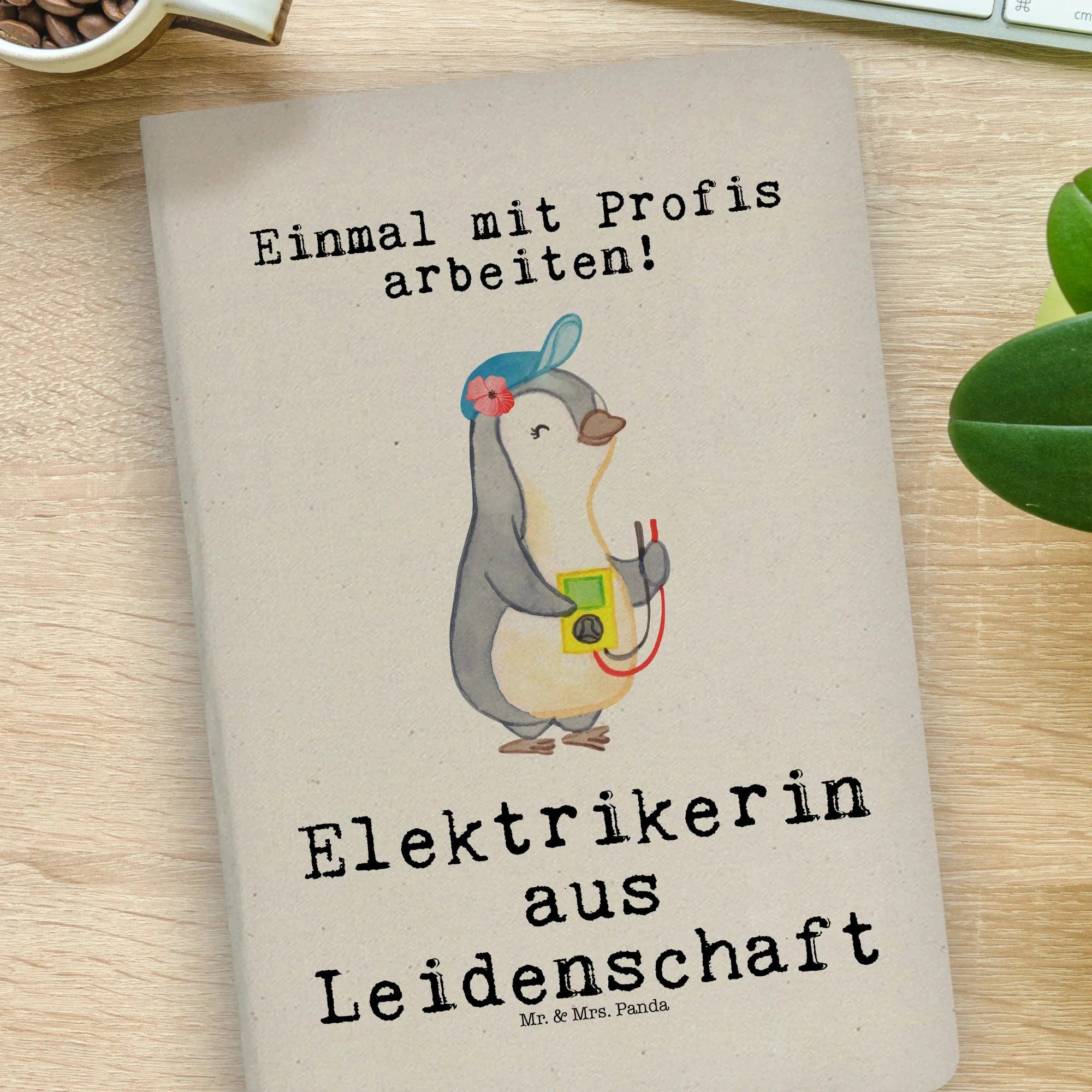 Thumbnail - Mr. & Mrs. Panda Notizbuch Elektrikerin Leidenschaft - Transparent - Geschenk, Dankeschön, Arbei Mr. & Mrs. Panda, Langl...