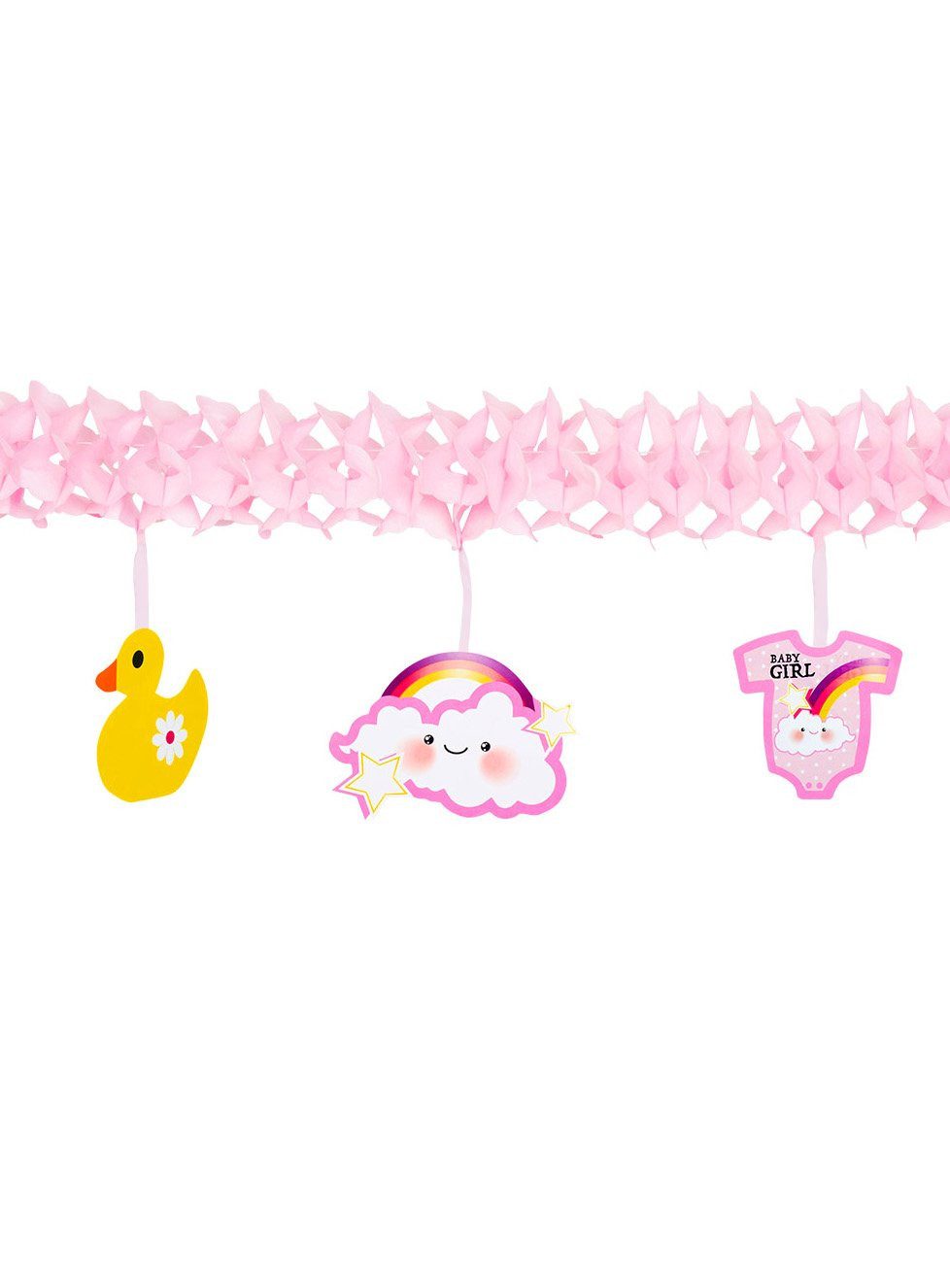 Boland Girlande Baby Girl Girlande 4 m, Raumdeko für Geburt, Babygeburtstag oder Pullerparty!