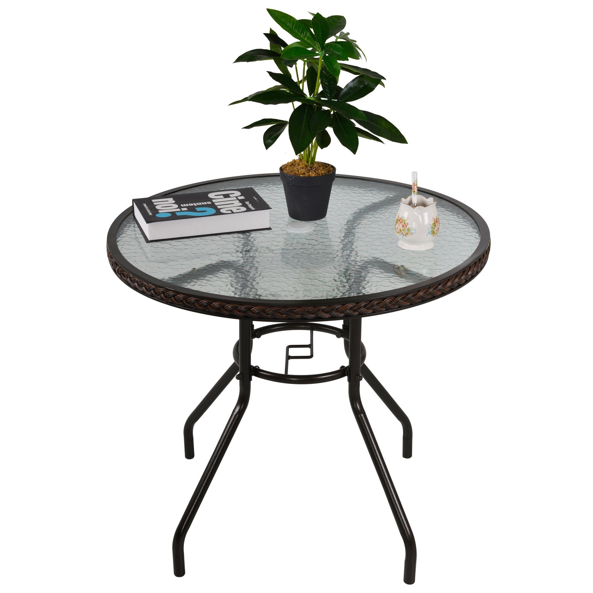 Outsunny Gartentisch »Runder Rattantisch mit Glasplatte« online kaufen