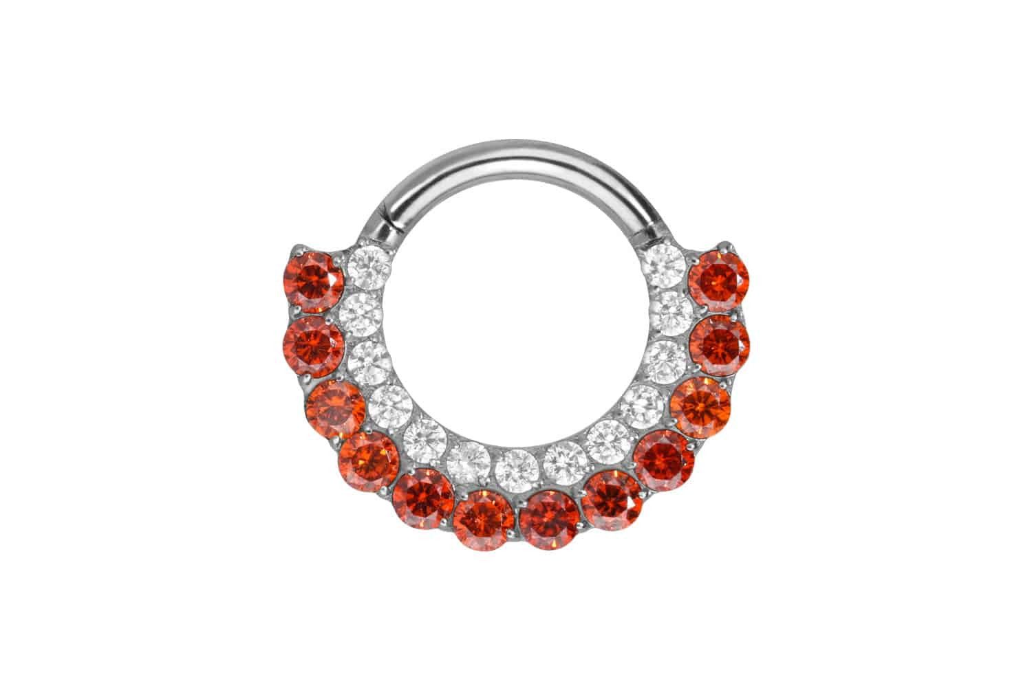 Piercing-Set Titan Segmentring Clicker EINGEFASSTE KRISTALLE ZWEIFARBIG