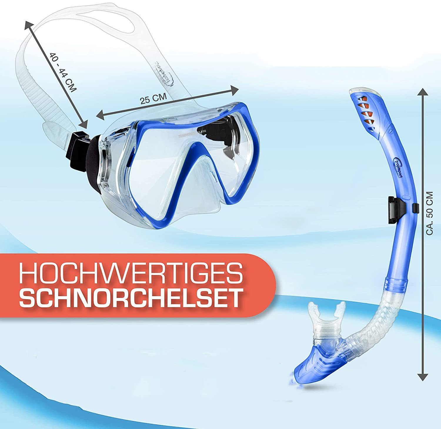 GelldG Taucherbrille Schnorchelset Erwachsene Taucherbrille Anti-Leck &  Anti-Fog Tauchmaske
