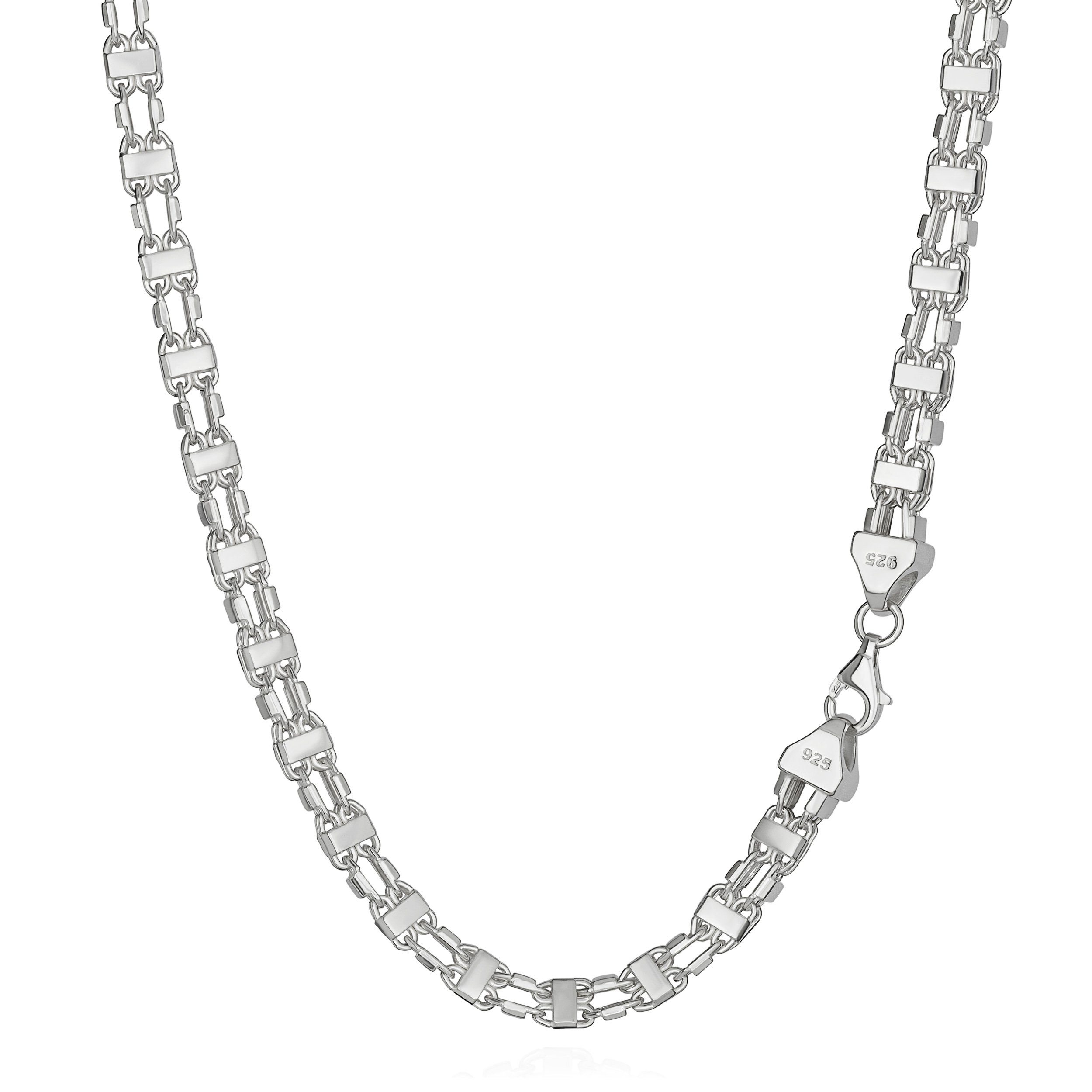 NKlaus Silberkette Elegante Herren - Halskette 55cm Session Kette 925 Silber 7mm breit Si (1 Stück), Made in Germany