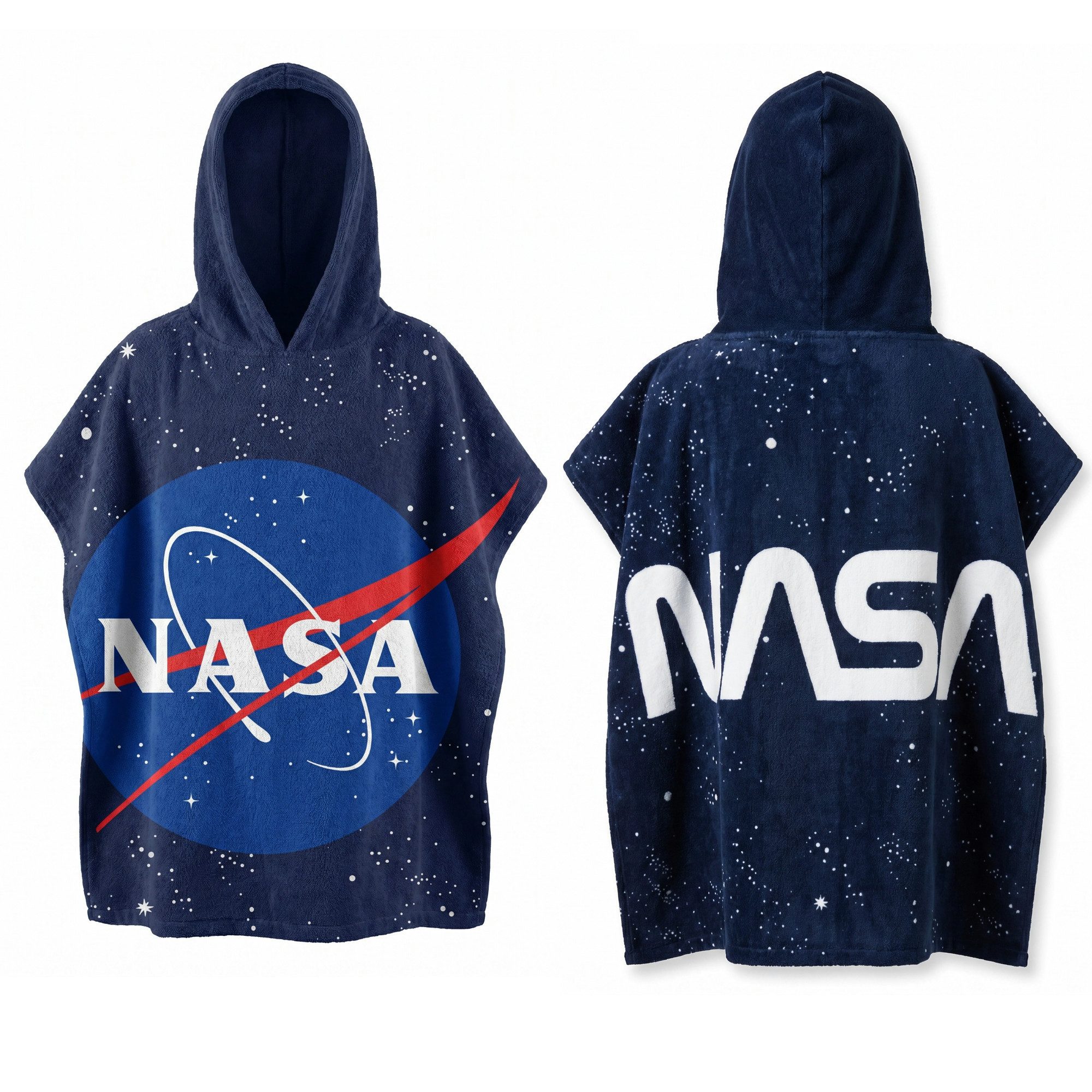 NASA Badeponcho NASA Space Center Kinder Poncho, Mikrofaser, Kapuze, ohne, Mikrofaser