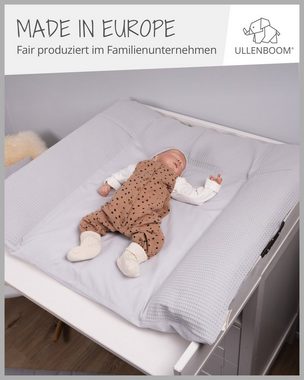 ULLENBOOM ® Wickelauflagenbezug Wickelauflagenbezug Grau, 75x85 cm, (Made in EU), Bezug mit Hotelverschluss, 100% Baumwolle