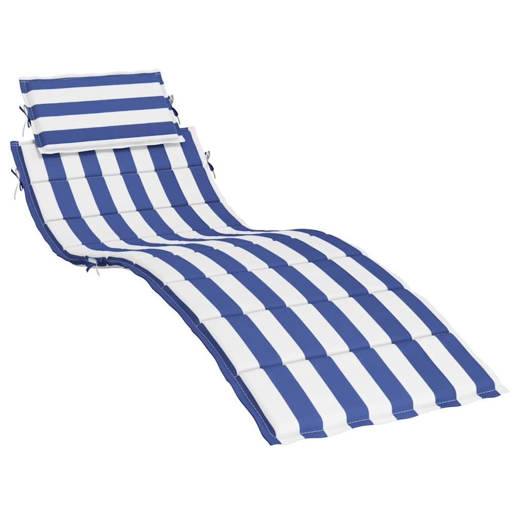 vidaXL Sitzauflage Sonnenliegen-Auflage Blau&Weiß Gestreift Oxford-Gewebe, (1 St)