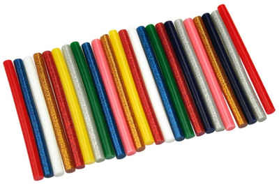 Klebesticks 24 Heißklebesticks mini 7,2 x 100mm farbig bunt glitzer