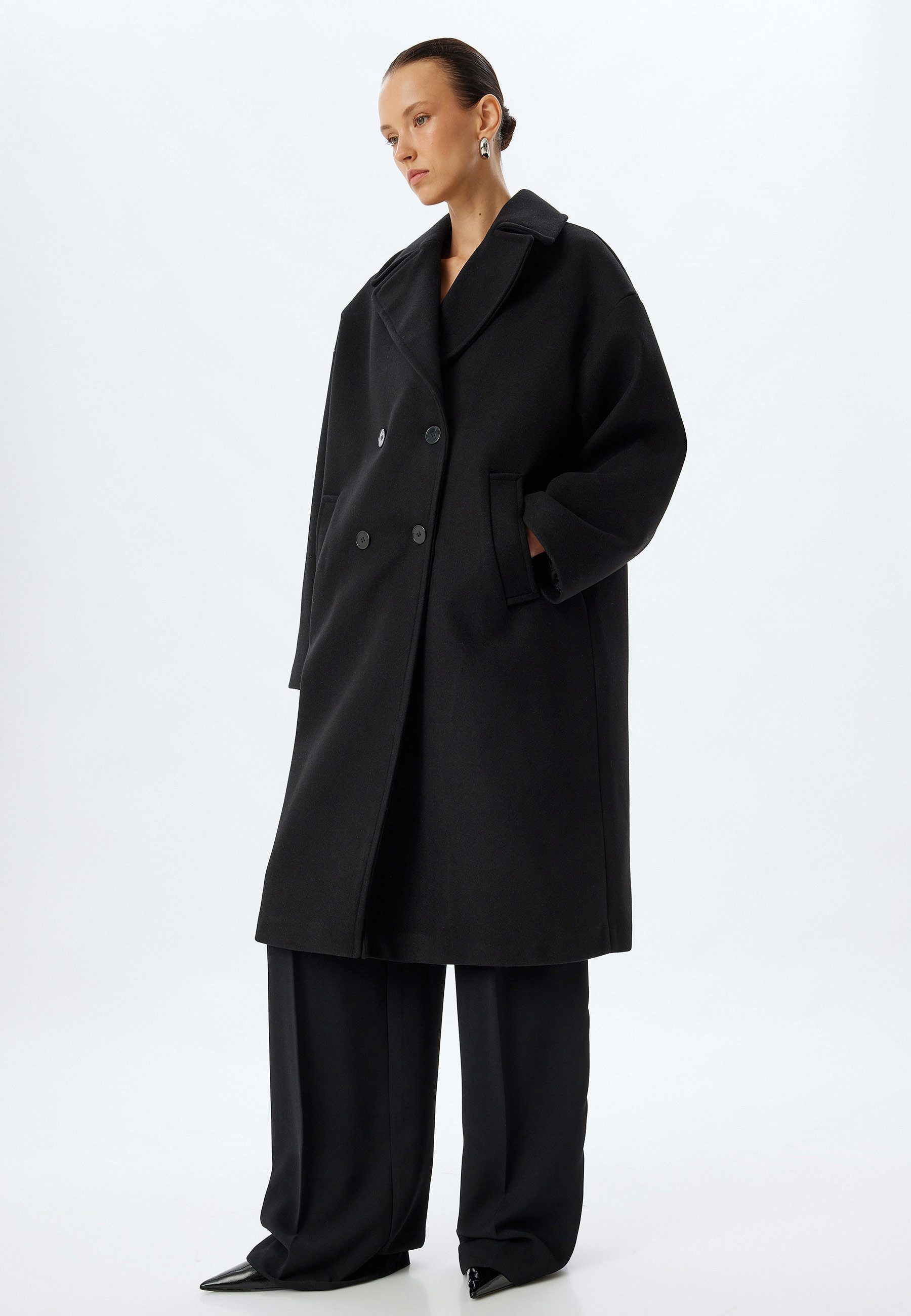 Koton Langmantel Oversize Jacket Kragen