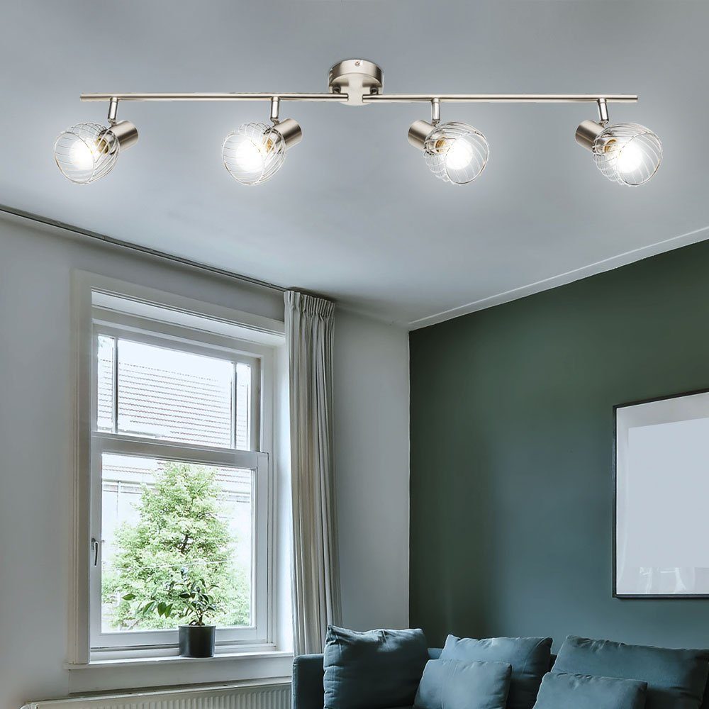 schwenkbar Deckenlampe etc-shop Leuchtmittel Chrom nicht Spotleiste inklusive, Deckenleuchte, LED Deckenleuchte Wohnzimmerlampe