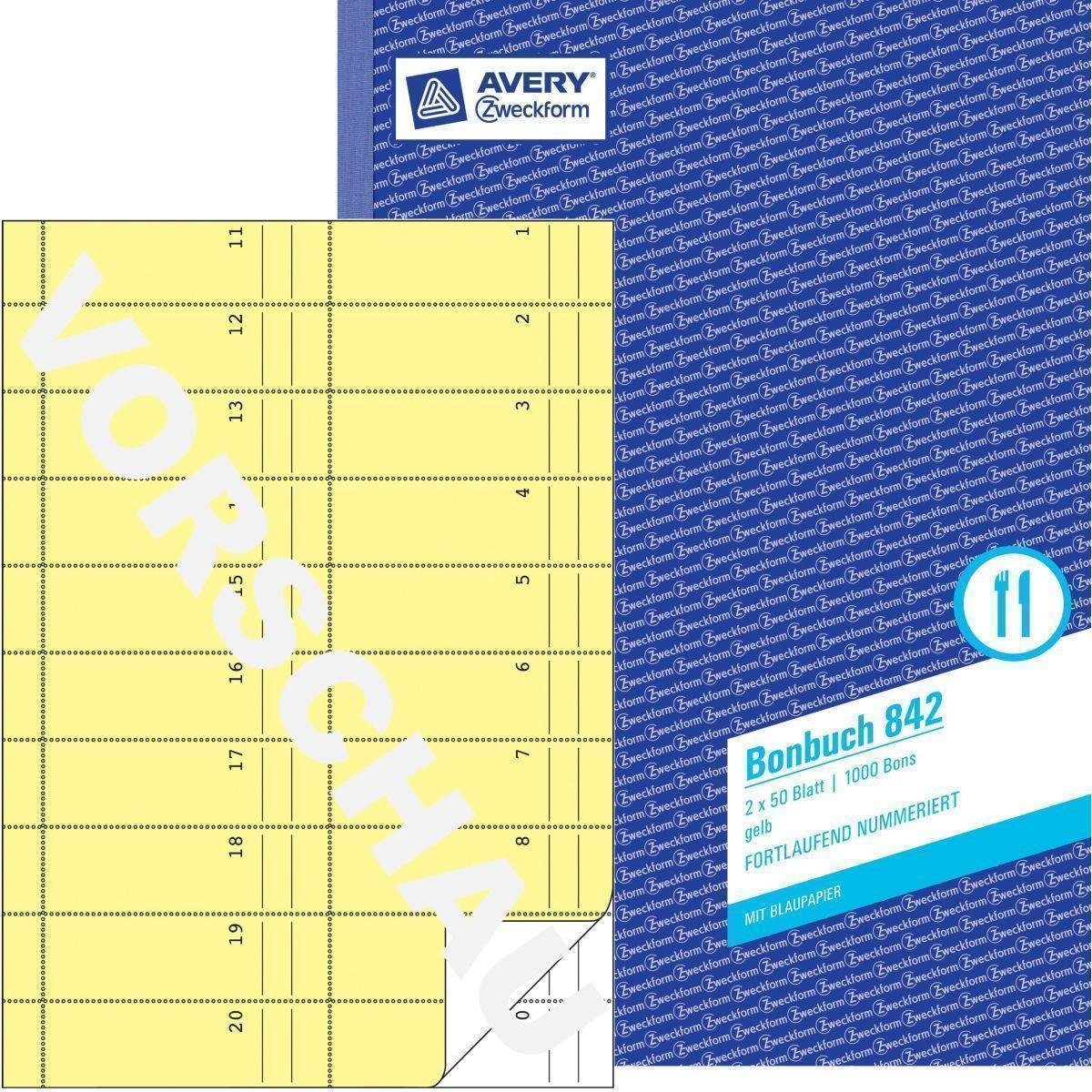 Avery Zweckform Kugelschreiber AVERY Zweckform formularbuch "Bonbuch", A4, gelb