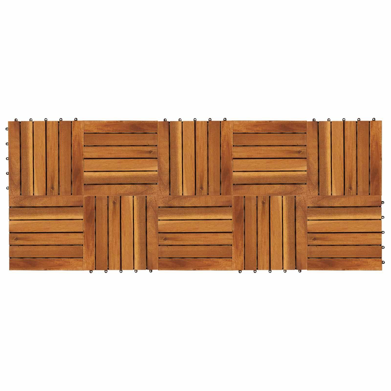 vidaXL Terrassendielen Terrassenfliese 10 stk. Braun 30 x 30 cm n-Hartholz, BxL: je 30x30 cm, (10-St)