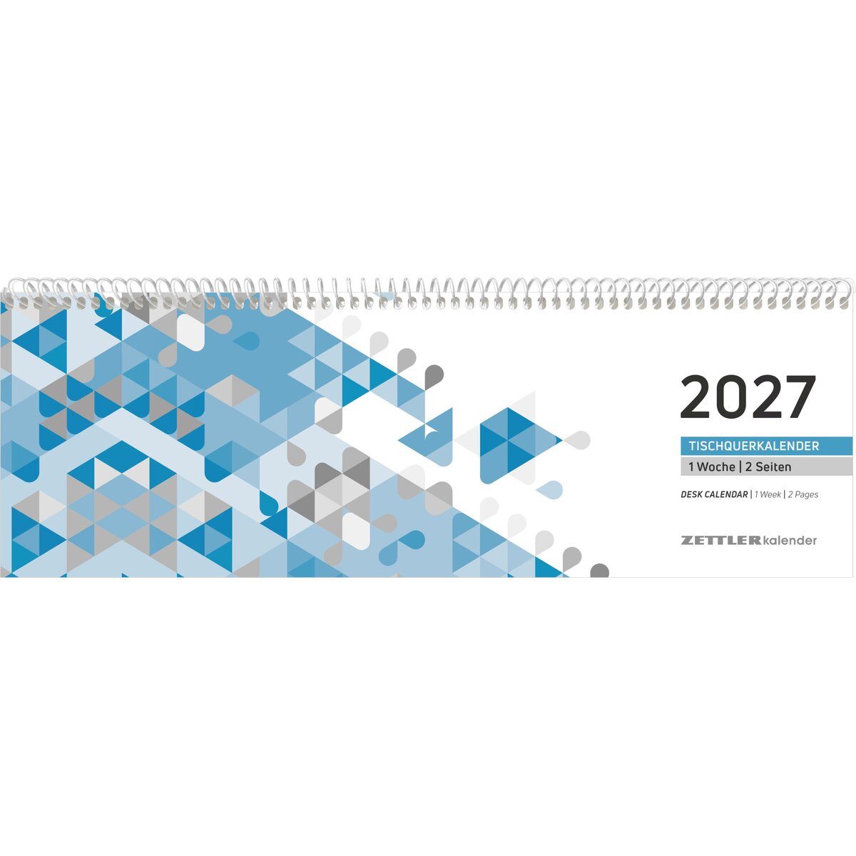 ZETTLER Schreibtischkalender Tischquerkalender 116 29,6x9,9cm 1 Woche/2 Seiten blau 2027