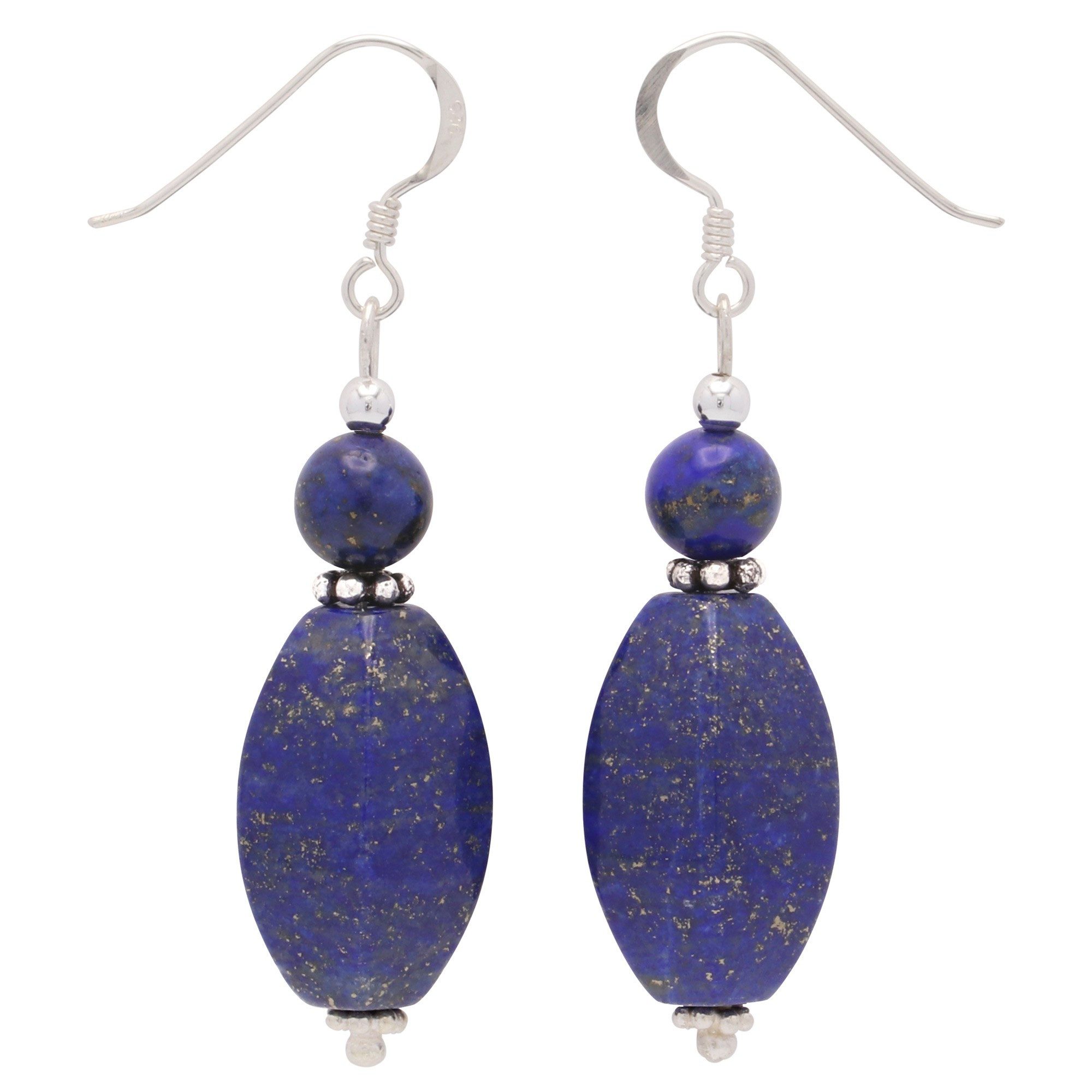 Paar Ohrhänger Ohrhänger aus Lapis-Lazuli & 925 Silber