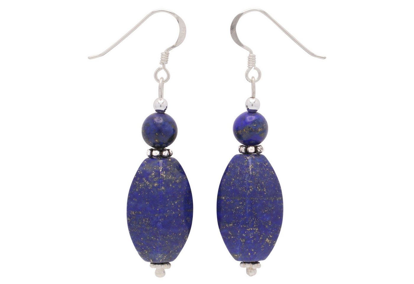 Schmuck Krone Paar Ohrhänger Ohrhänger aus Lapis-Lazuli & 925 Silber, Silber 925