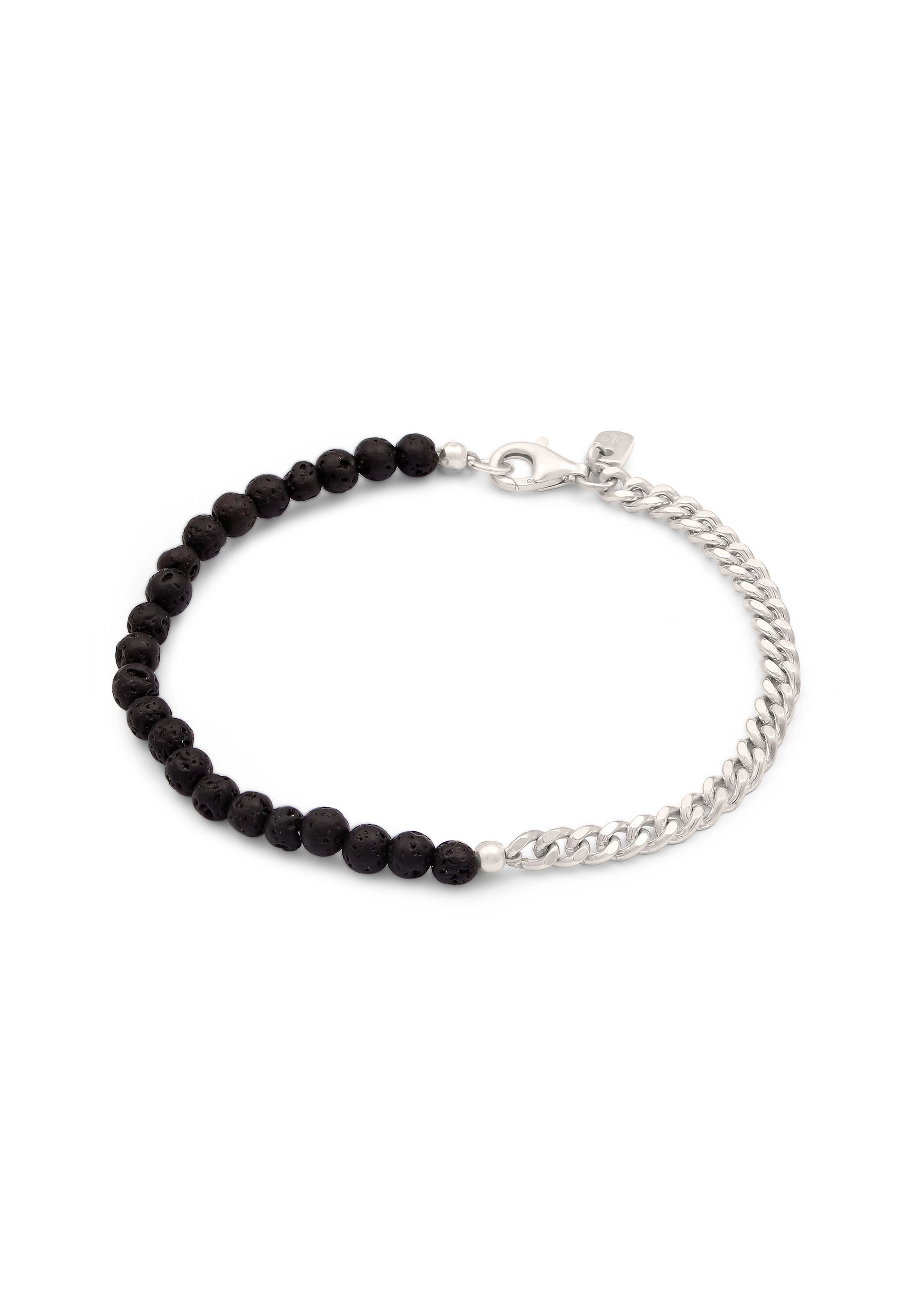 Kuzzoi Bead-Armband-Set Panzerkette Lava Schwarz 925 Sterling Silber günstig online kaufen