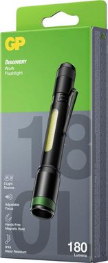 GP Batteries Taschenlampe Discovery C33, Front 150 Lumen & seitlich 180 Lumen, magnetische Endkappe
