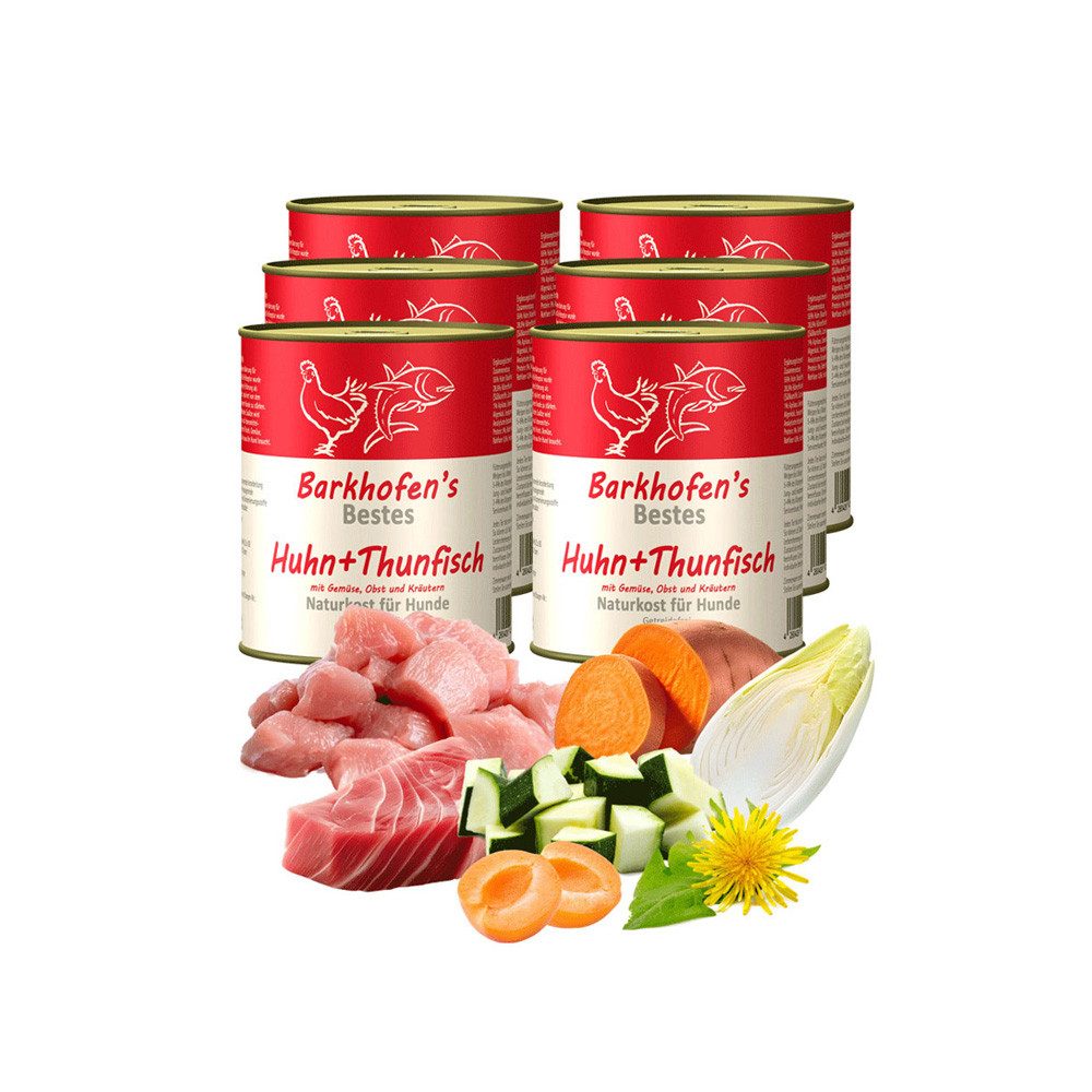 Barkhofen Tiernahrung Bestes Huhn+Thunfisch, Nassfutter für: Hunde