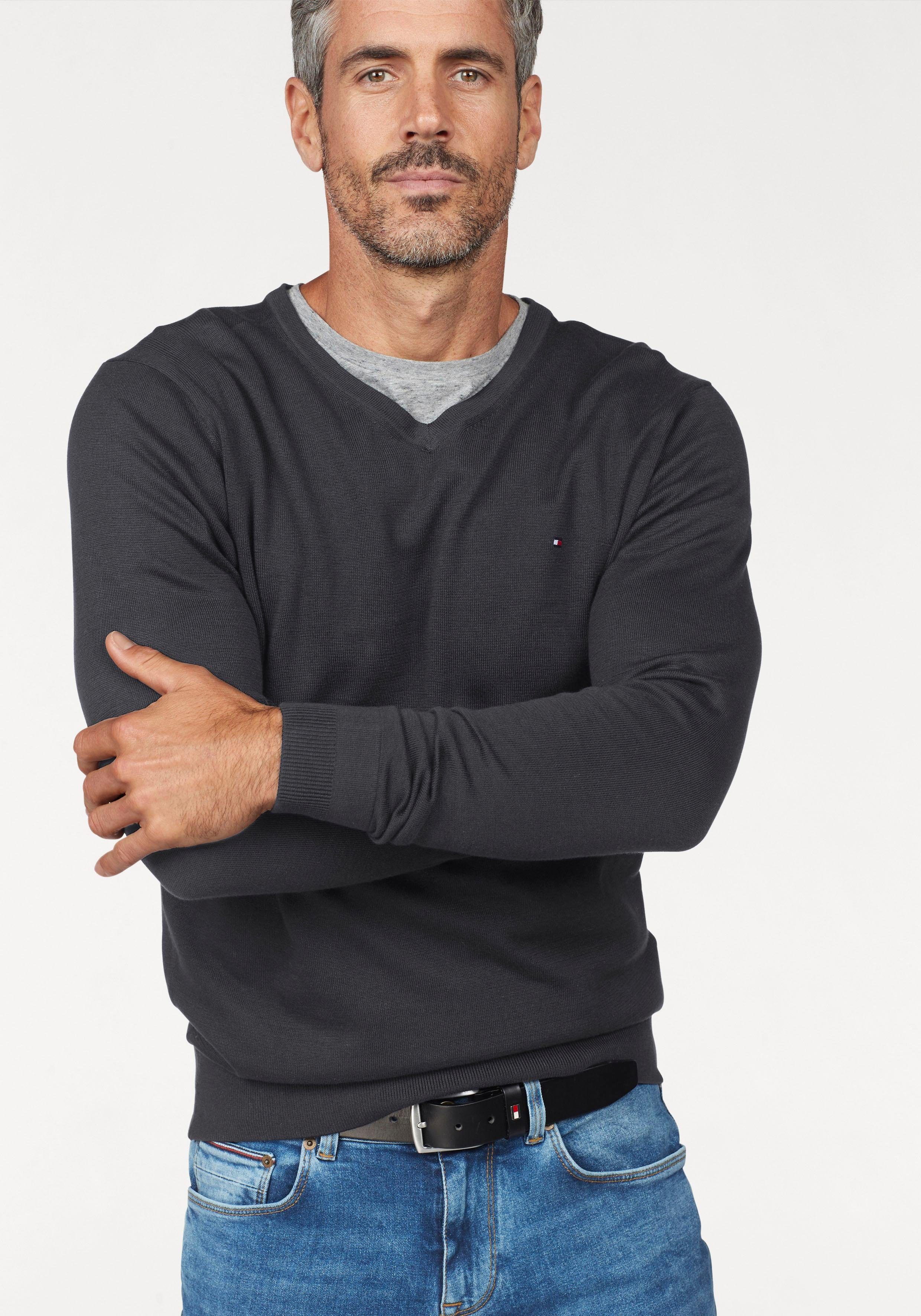 Tommy Hilfiger V-Ausschnitt-Pullover »CORE COTTON SILK V-NK« online kaufen  | OTTO