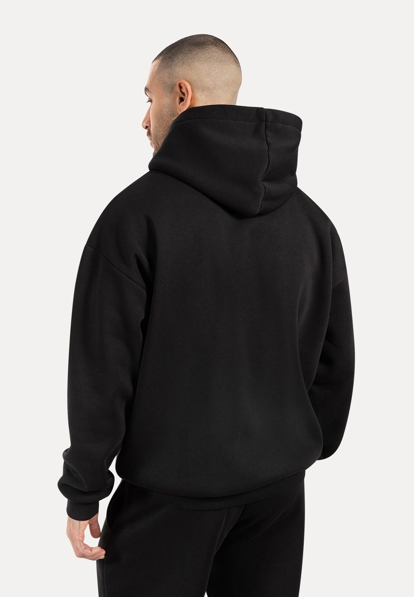Smilodox Hoodie Lorik, Oversize Kapuzenpullover mit großem Frontprint auf der Brust weicher und flauschiger Stoff Kängurutasche Pulli Alltag Streetstyle