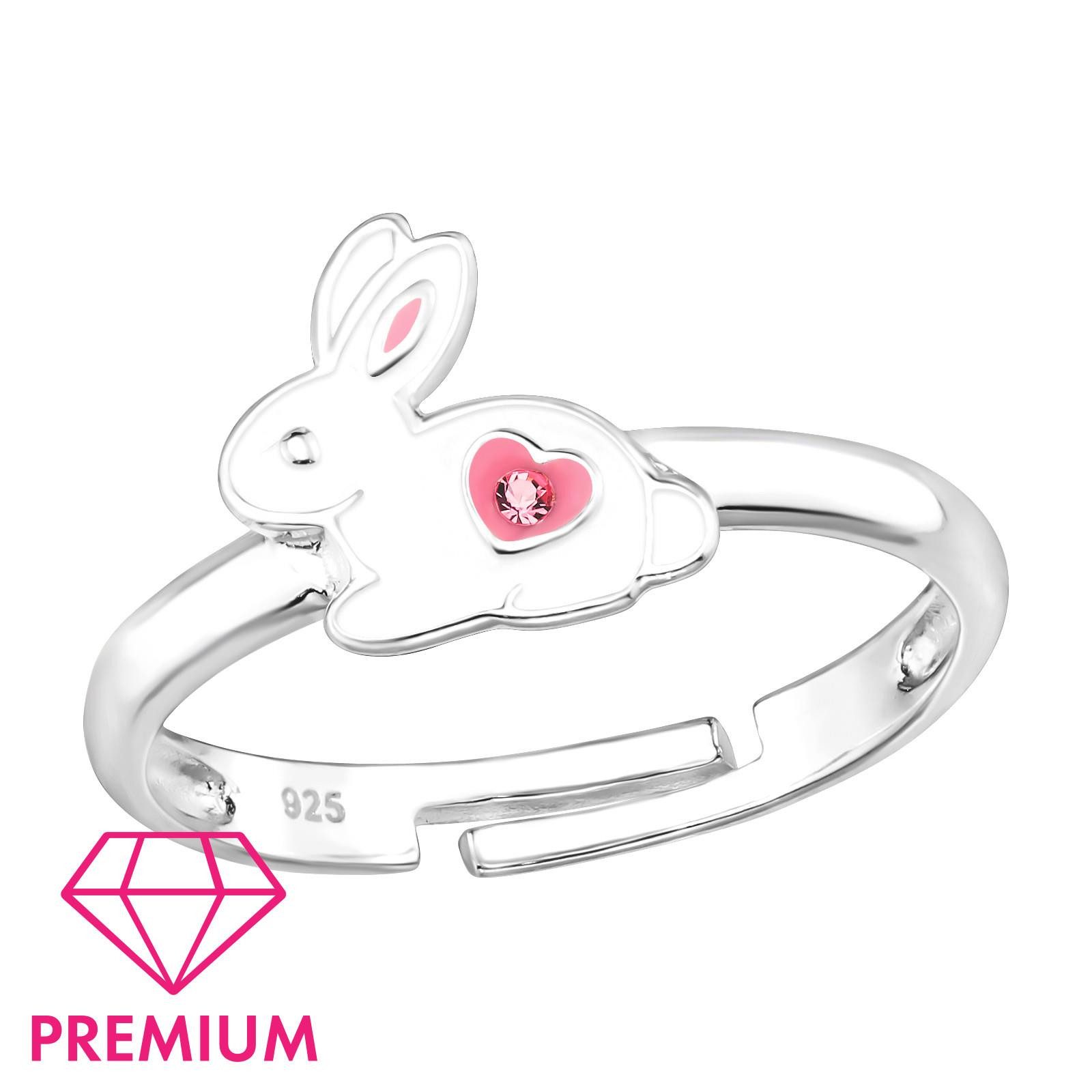 Monkimau Silberring Hasen Kinder Premium Ring 925 Silber Geschenk - Größe 2,5