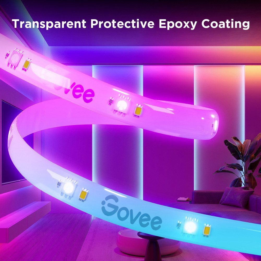 Govee LED Stripe Govee LED Strip Lights Matter ready 10 Meter H612CCD1 LED-Streifen-Bas, 240-flammig