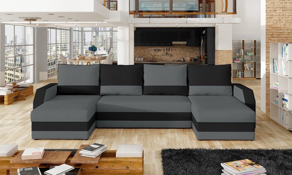 Xlmoebel Wohnlandschaft Ecksofa U-Form Modernes Design aus Textil Polsterung, 3 Teile, Made in Europa