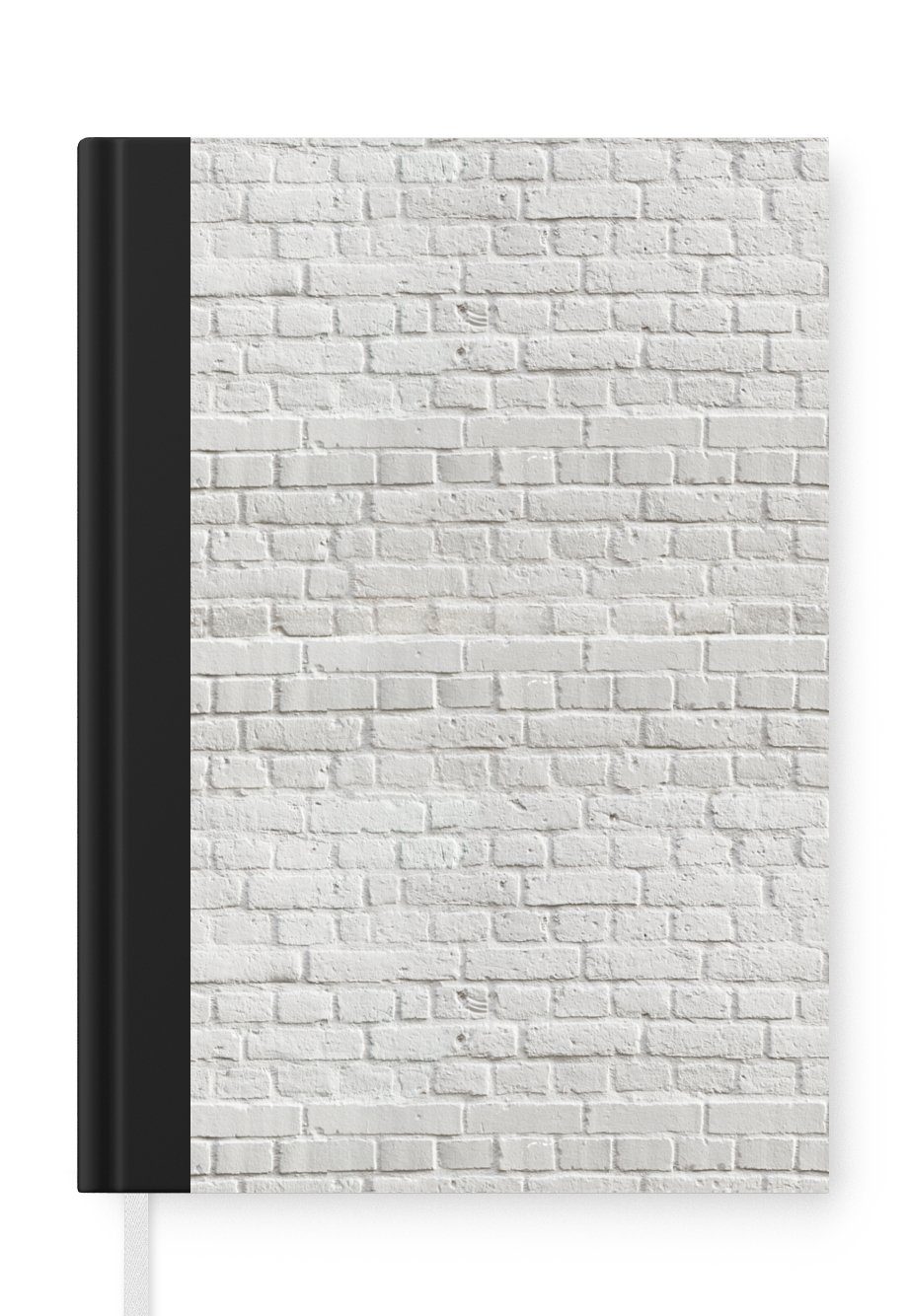 MuchoWow Notizbuch Wand - Naturstein - Weiß - Muster, Journal, Merkzettel, Tagebuch, Notizheft, A5, 98 Seiten, Haushaltsbuch