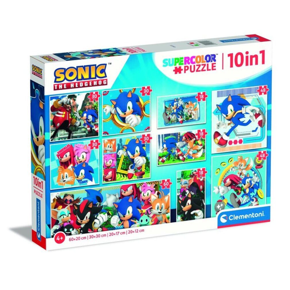Clementoni® Puzzle Sonic der Igel Heroes Rivals 10 in 1 Puzzle Clementoni, Puzzleteile
