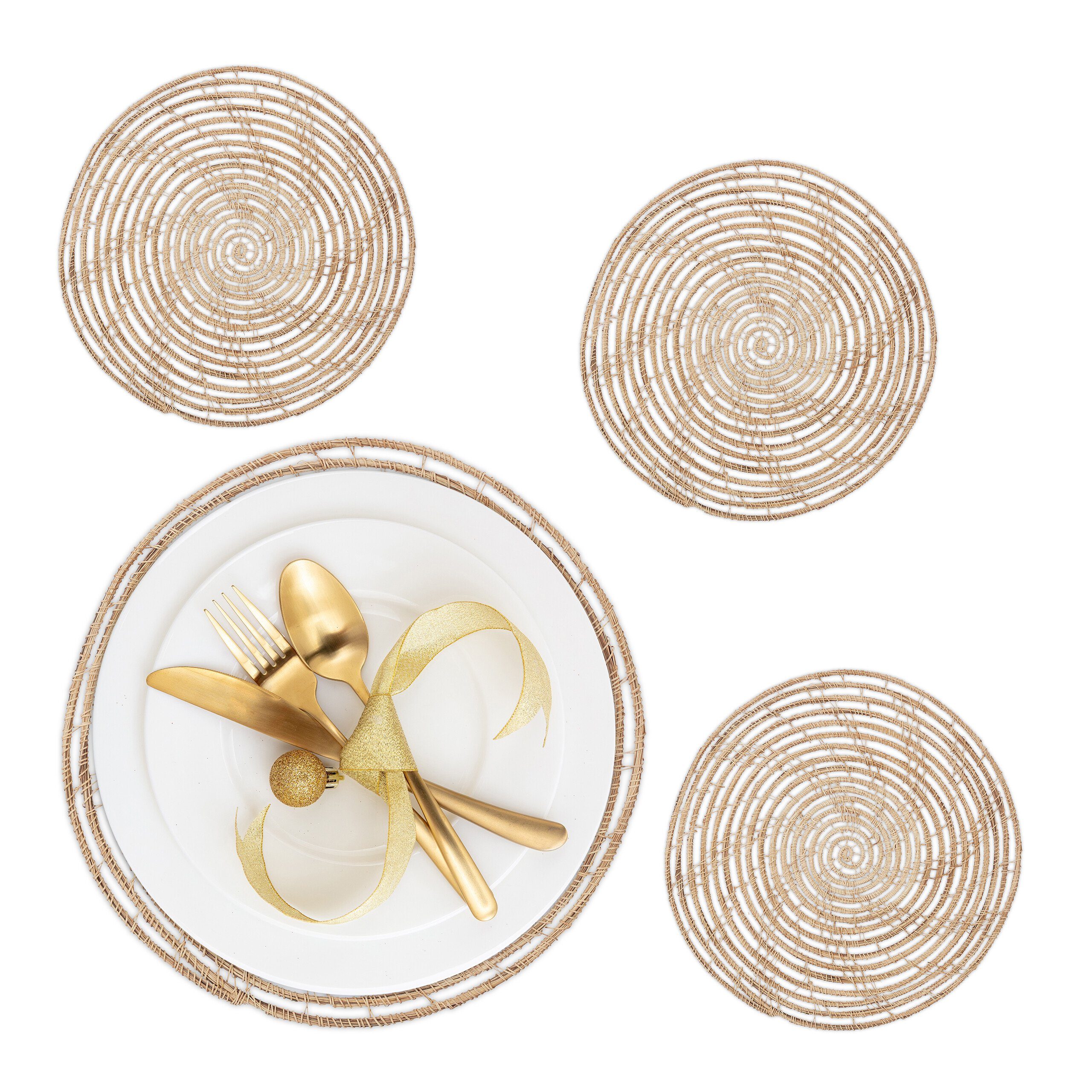 relaxdays Platzset Palmenfaser Tischset 4er Set günstig online kaufen