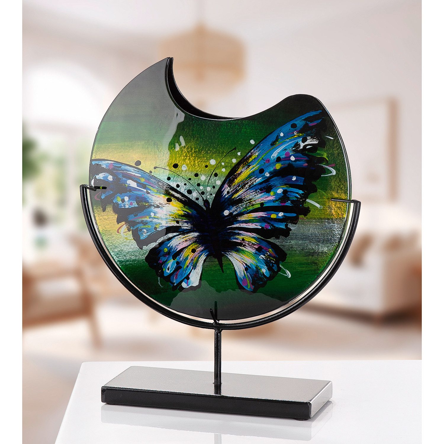 GILDE Bodenvase Schmetterling (1 St), Innenwände sind handbemalt, nicht wasserdicht