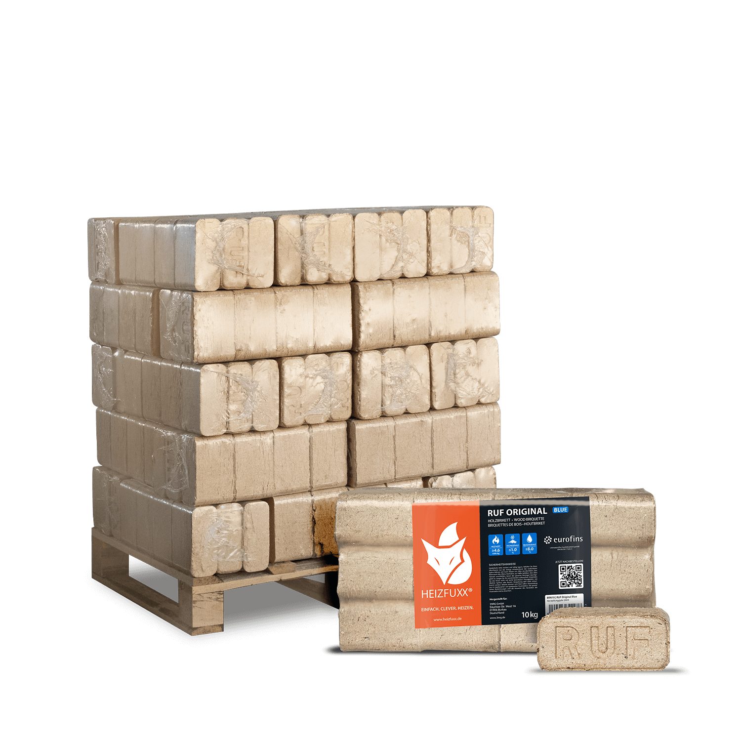 HEIZFUXX Holzbriketts RUF Original Blue, 300 kg, (Palette, 30-St) günstig online kaufen