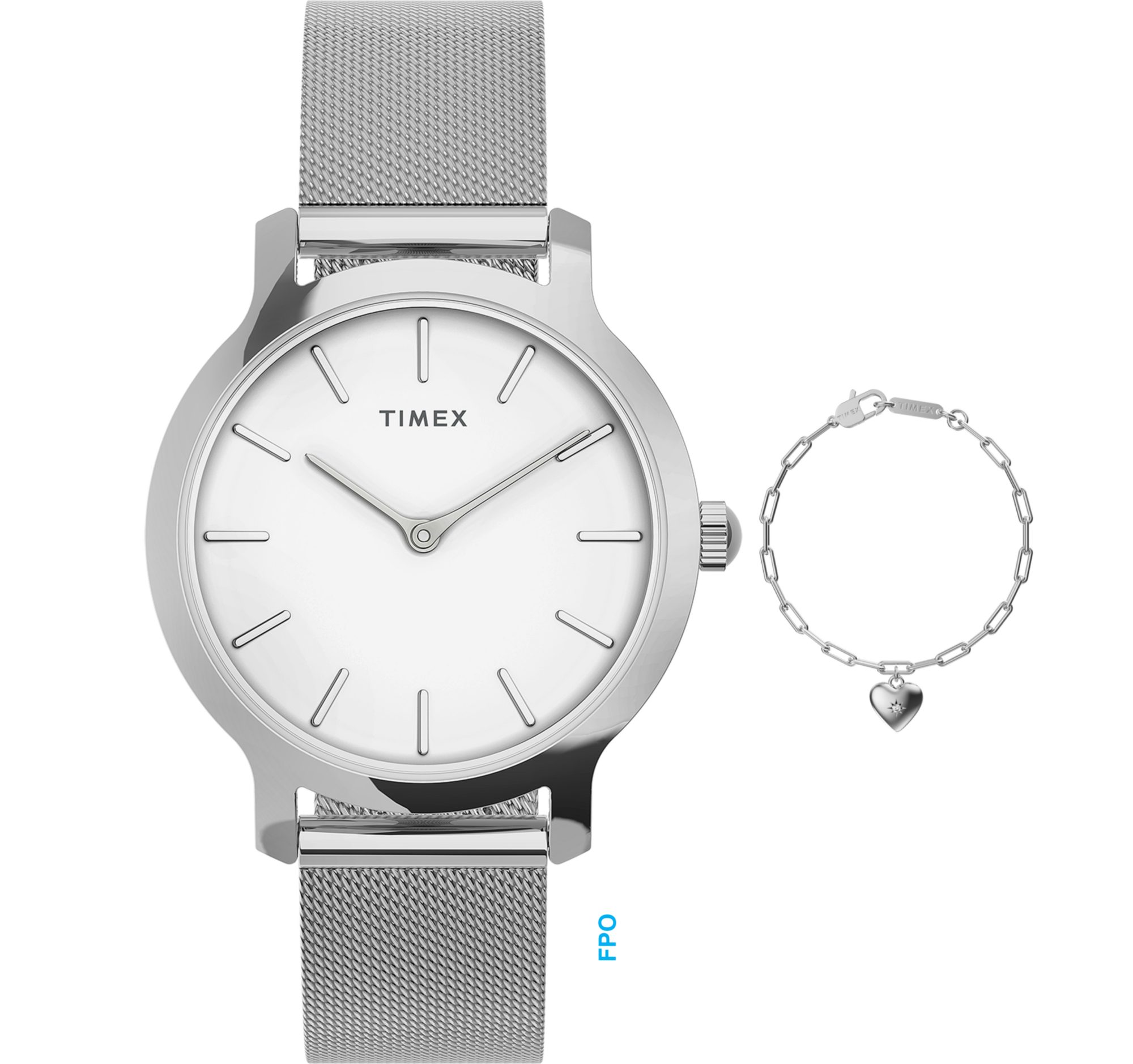 Timex Quarzuhr TRANSCEND TWG067100AJ, (Set, mit Schmuckarmband), Armbanduhr, Damenuhr, Edelstahlarmband, Geschenkidee, analog