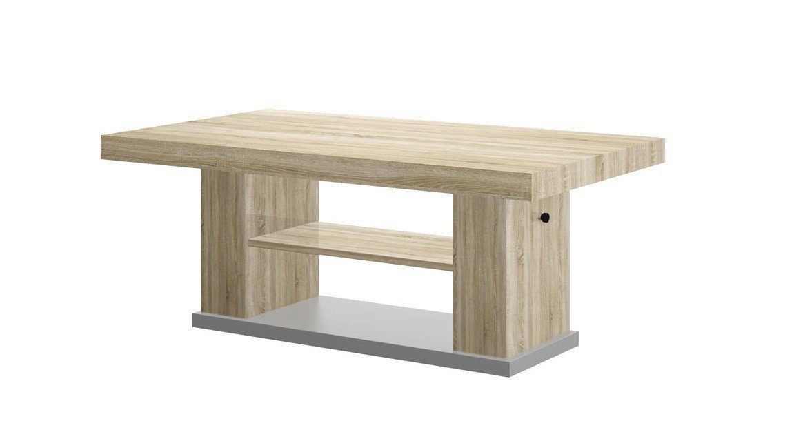 designimpex Couchtisch Design HN-777 Sonoma Eiche - Grau höhenverstellbar ausziehbar Tisch