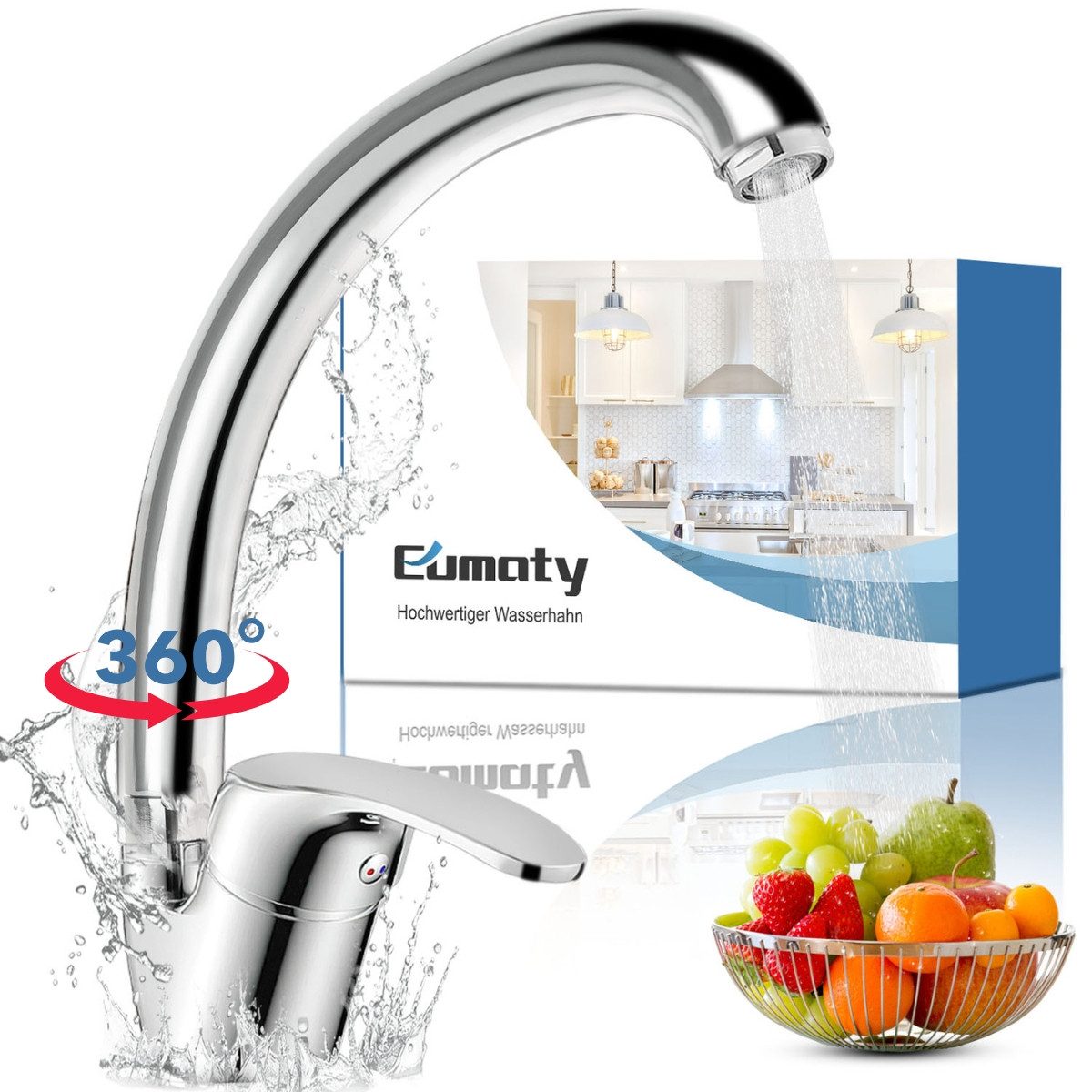 Küchenarmatur Spültischarmatur,Wasserhahn Küche Ausziehbar,Armatur Küche 360°