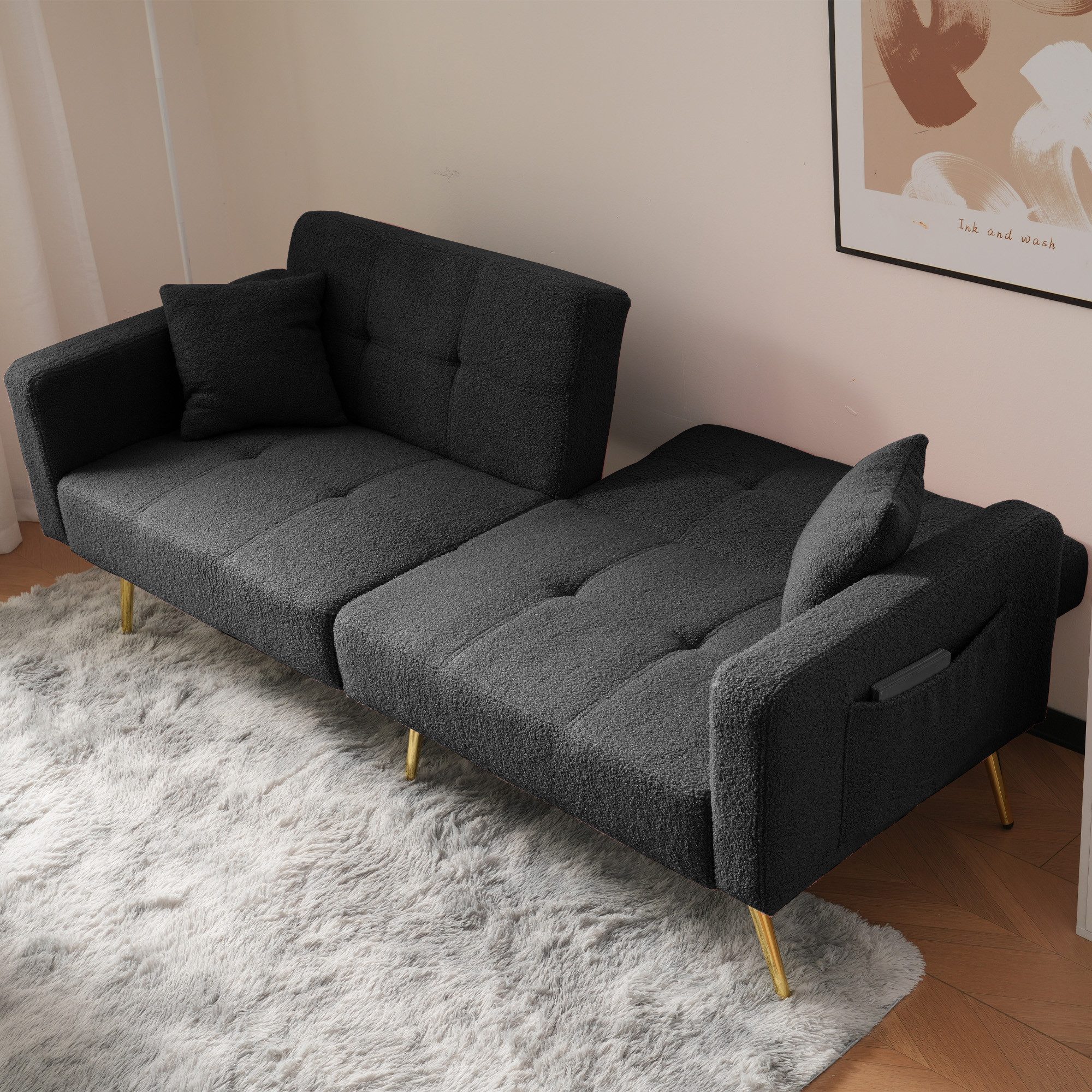 REDOM Schlafsofa mit Bettfunktion, Bettsofa,Klappsofa,Gästebett, verstellba günstig online kaufen