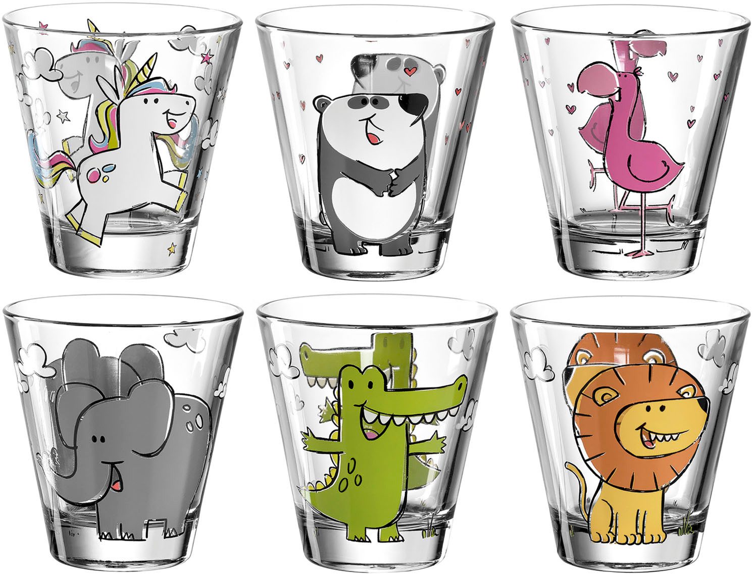 LEONARDO Kinderbecher BAMBINI, 6-tlg., Glas, 215 ml, 6-teilig