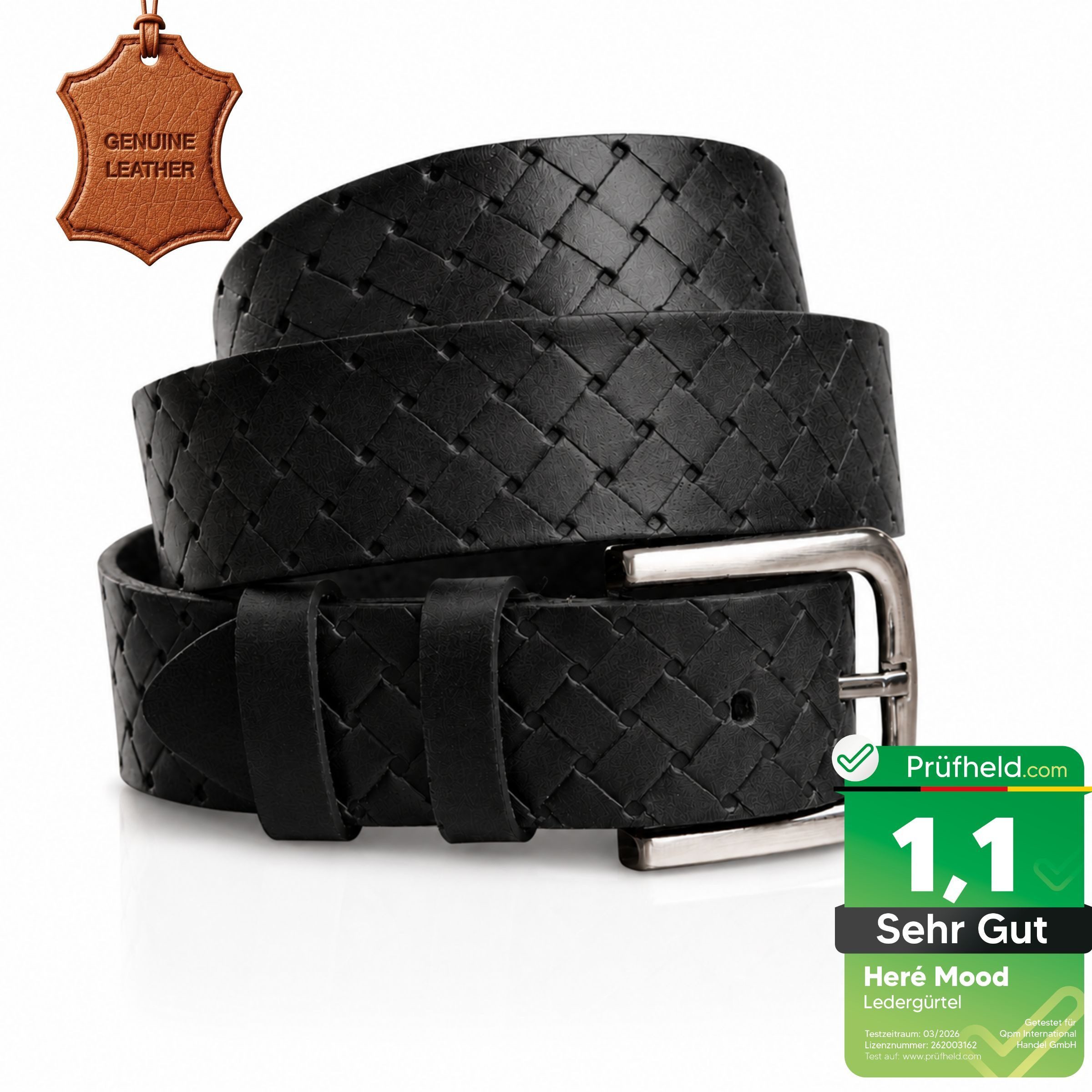 herémood Ledergürtel Gürtel Herren 4cm breit Ledergürtel Jeans Premium Geschenke für Männer (100 % Echtleder Gürtel handgefertigt, hochwertig verarbeitet, kürzbar, 1-St., Schwarz 110 cm – 4 cm breit – echtes, robustes Büffelleder, langlebig) Schwarzer Gür