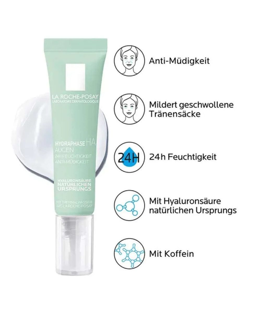 La Roche-Posay Tagescreme La Roche-Posay Hydraphase Intense Augen 15 ml packung, 1-tlg., Hydratisierende Augenpflege, Gel-Creme