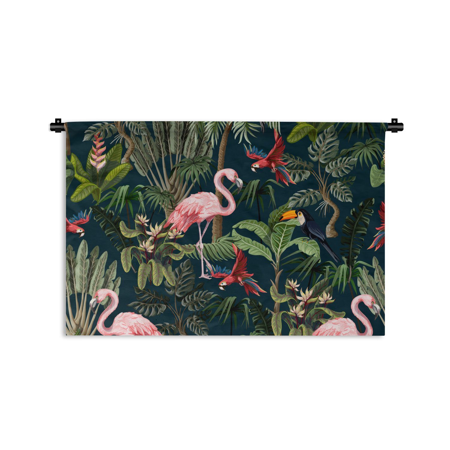 Wanddekoobjekt Schlafzimmer, Flamingo Jungtiere Muster für MuchoWow - - - Wohnzimmer, Kinderzimmer Wanddeko Kleid, Wandbehang, - - Kinder Kinder, Papagei