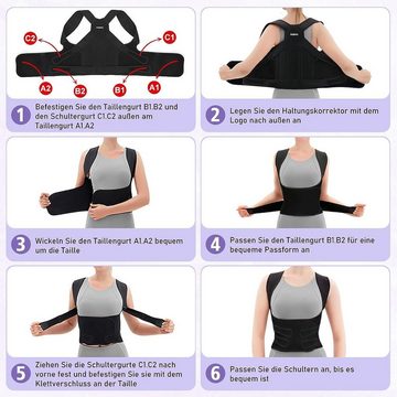 Coonoor Rückenbandage Rückenschmerzen, Verstellbarer Haltungskorrektur