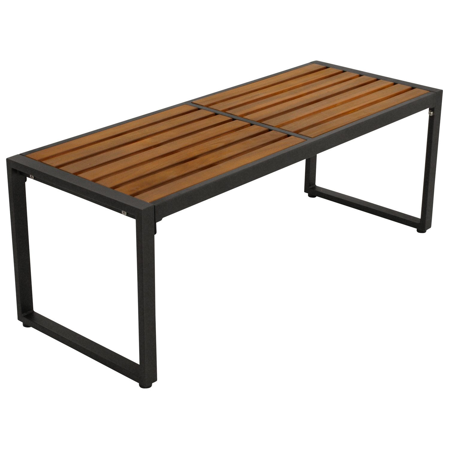 DEGAMO Gartenbank Hockerbank RAGUSA 2-sitzer, Metall anthrazit + Akazie geö günstig online kaufen