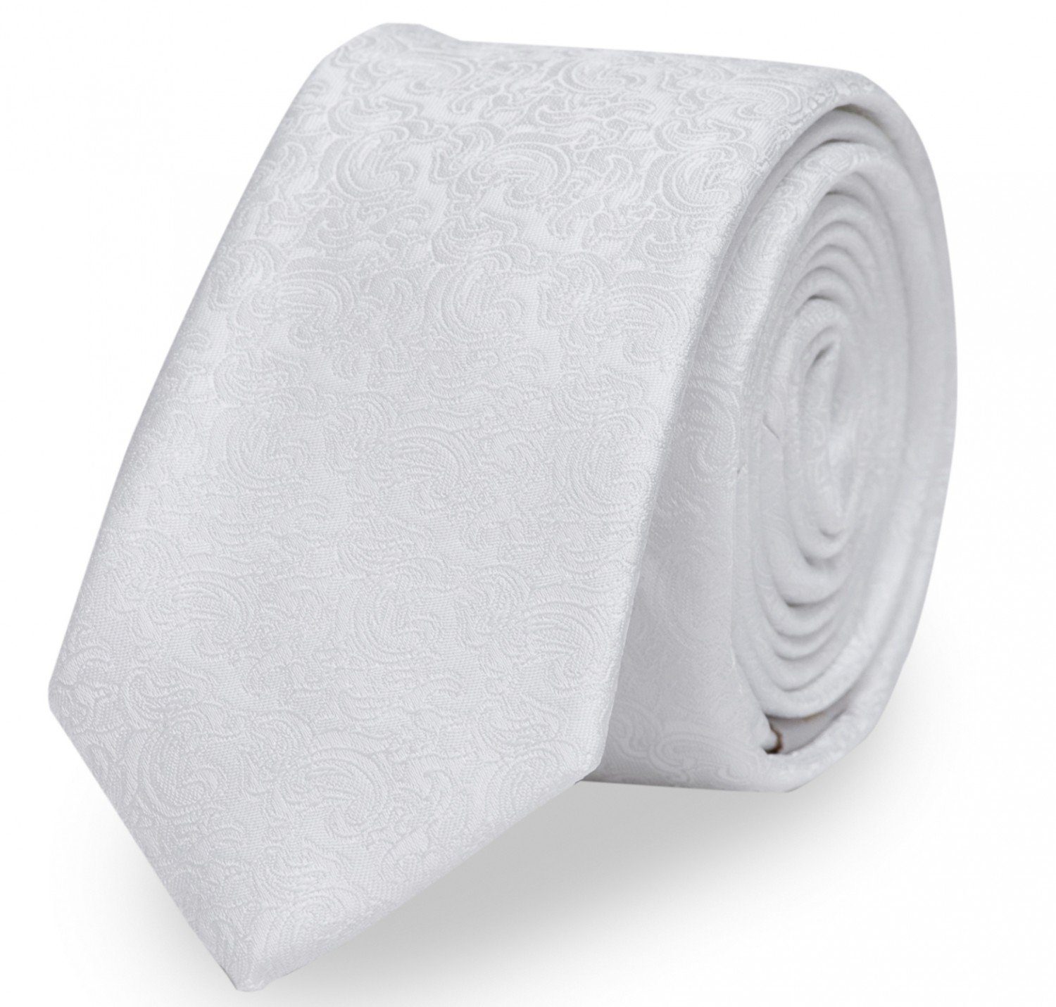 in Herren Krawatten Paisley) 6cm (ohne Fabio Weiß Struktur Schmal mit Floral Nebulous - Farini Struktur Box, feiner Weiße (6cm), White Krawatte