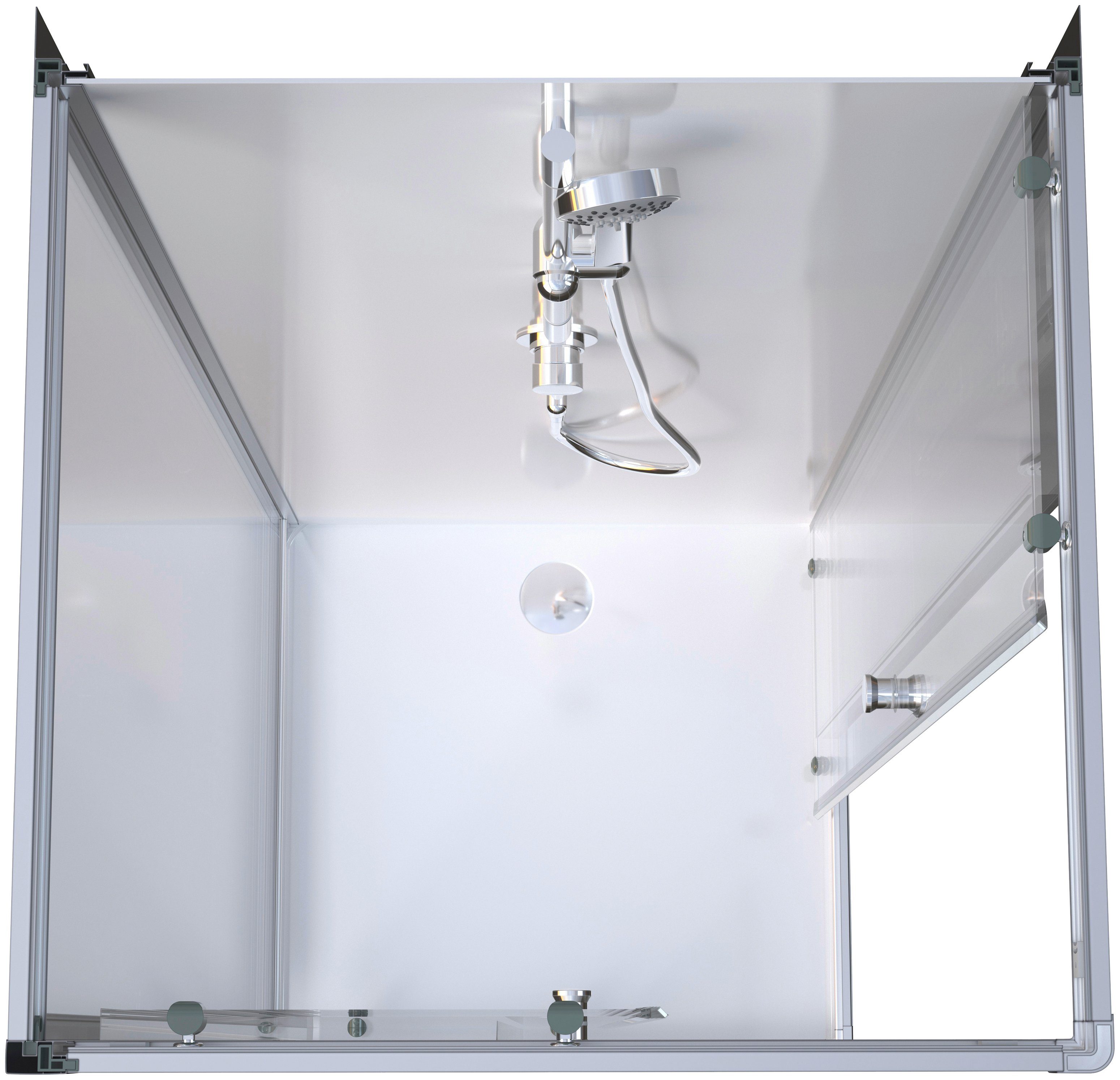 Marwell Komplettdusche White Dream, BxT: 80x80 cm, Einscheibensicherheitsglas, inkl. Armaturen