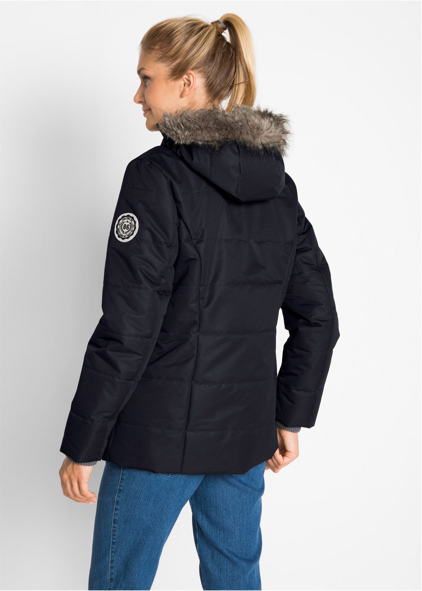 bonprix Winterjacke mit 2-in-1 Optik, mit integriertem Fleeceeinsatz, Slim fit Passform