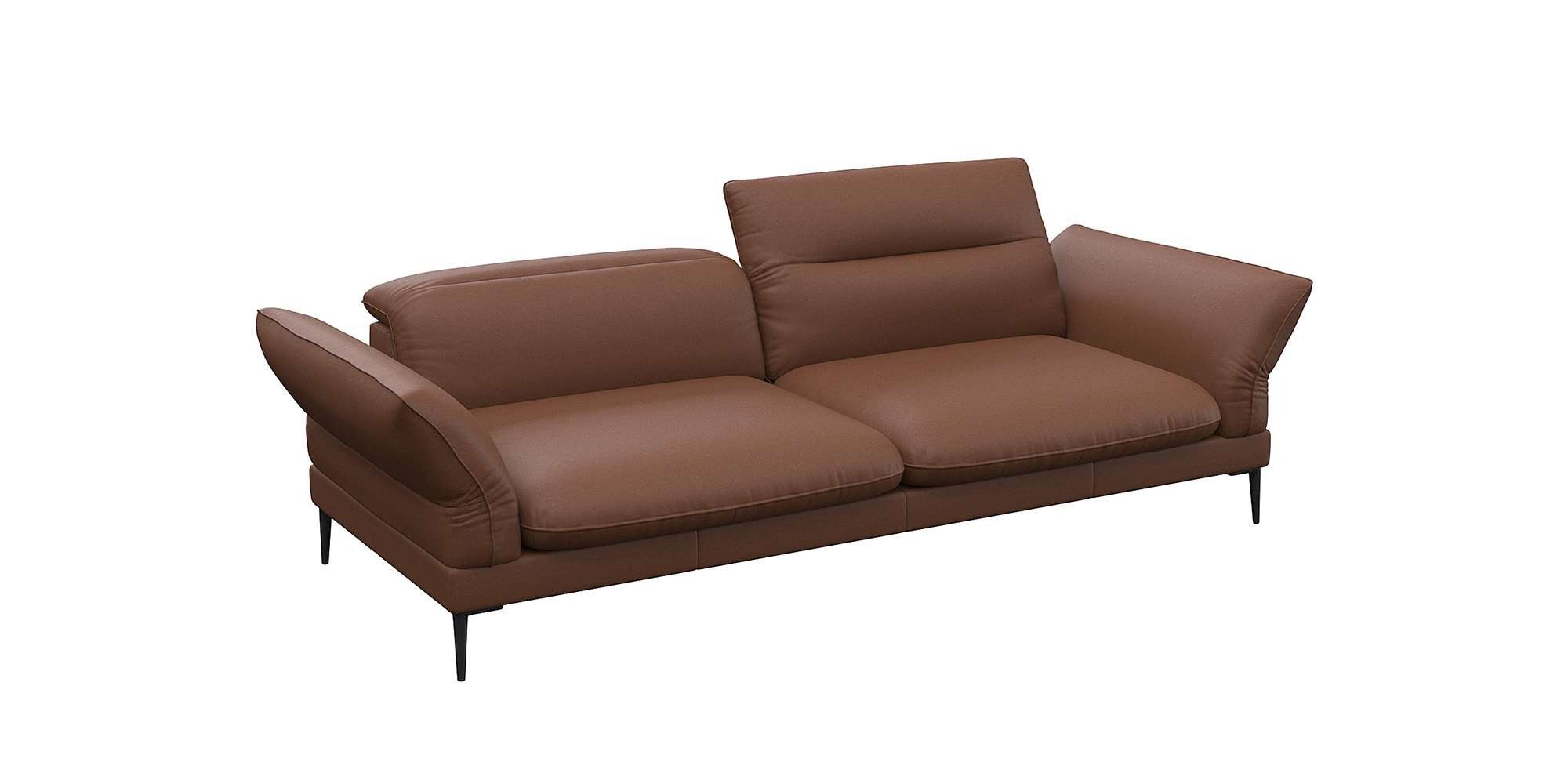 FLEXLUX 3-Sitzer Salino, Funktionssofa, Relaxsofa, Sofa mit Arm- und Kopfteil-Verstellungen, Kaltschaum & Stahl-Wellen