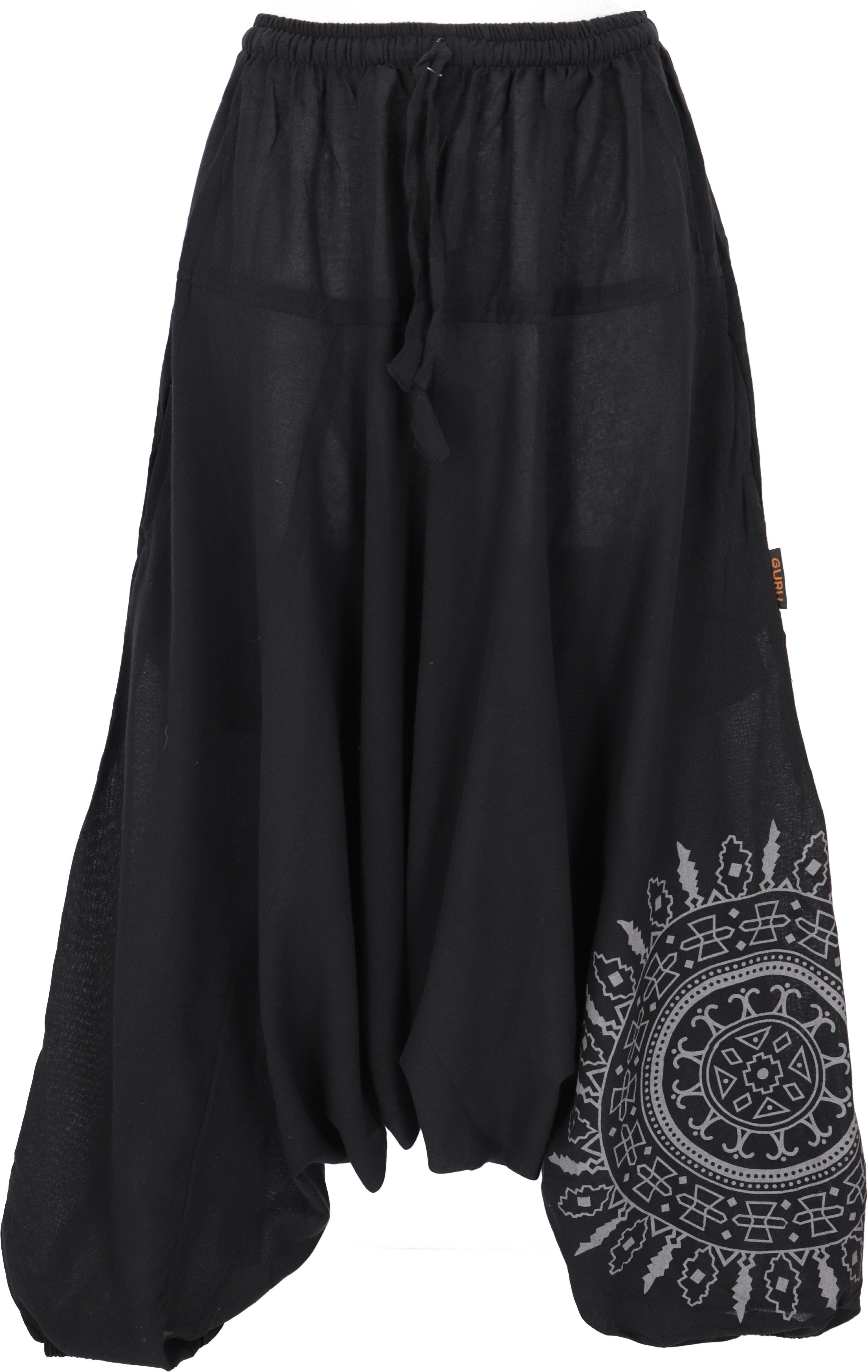 Guru-Shop Relaxhose Haremshose Pluderhose,Pumphose mit Mandala,.. Ethno Style, alternative Bekleidung