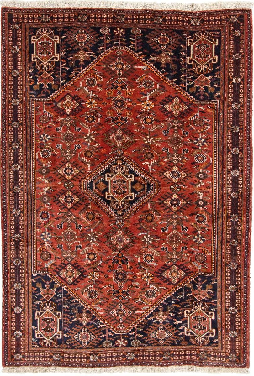 Orientteppich Ghashghai 135x197 Handgeknüpfter Orientteppich / Perserteppich, Nain Trading, rechteckig, Höhe: 12 mm