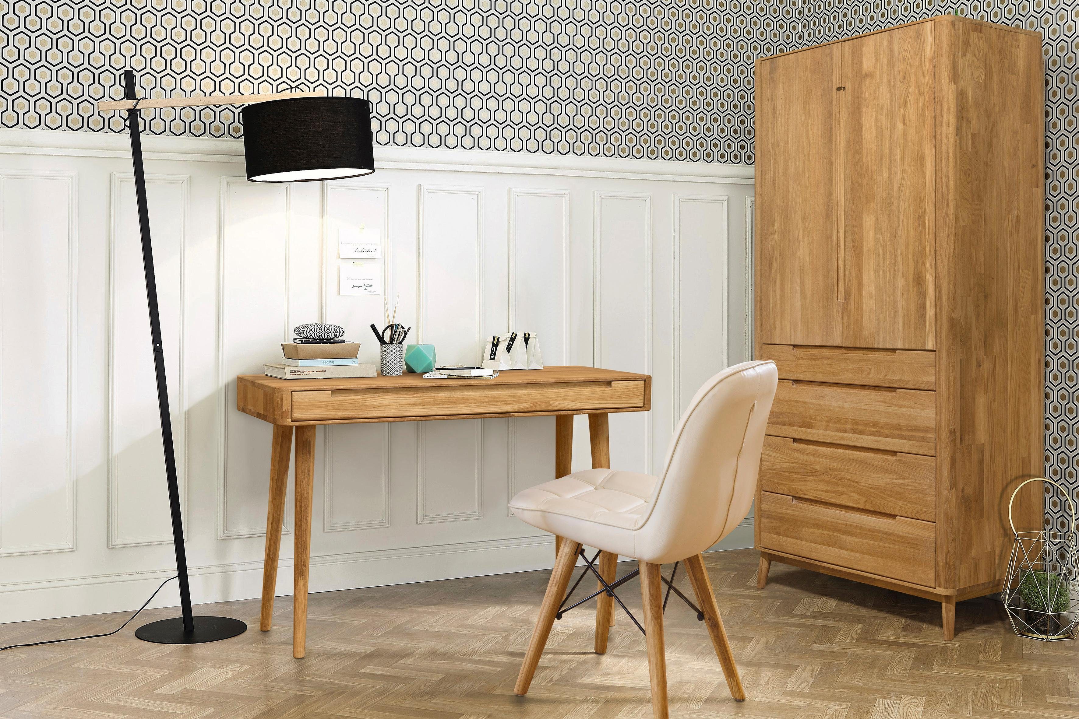 Home affaire Schreibtisch »Scandi«, aus massivem Eichenholz, mit vielen  Stauraummöglichkeiten, Breite 110 cm online kaufen | OTTO