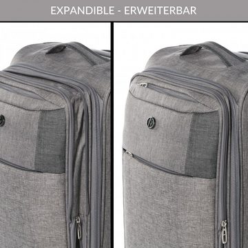 FERGÉ Koffer Handgepäck-Koffer erweiterbar Saint-Tropez, Handgepäck Koffer Weichschale, Kabinen-Trolley mit 4 Rollen